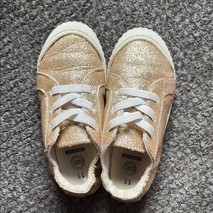 Wonder Nation Gold and White Sneakers with Metallic Finish